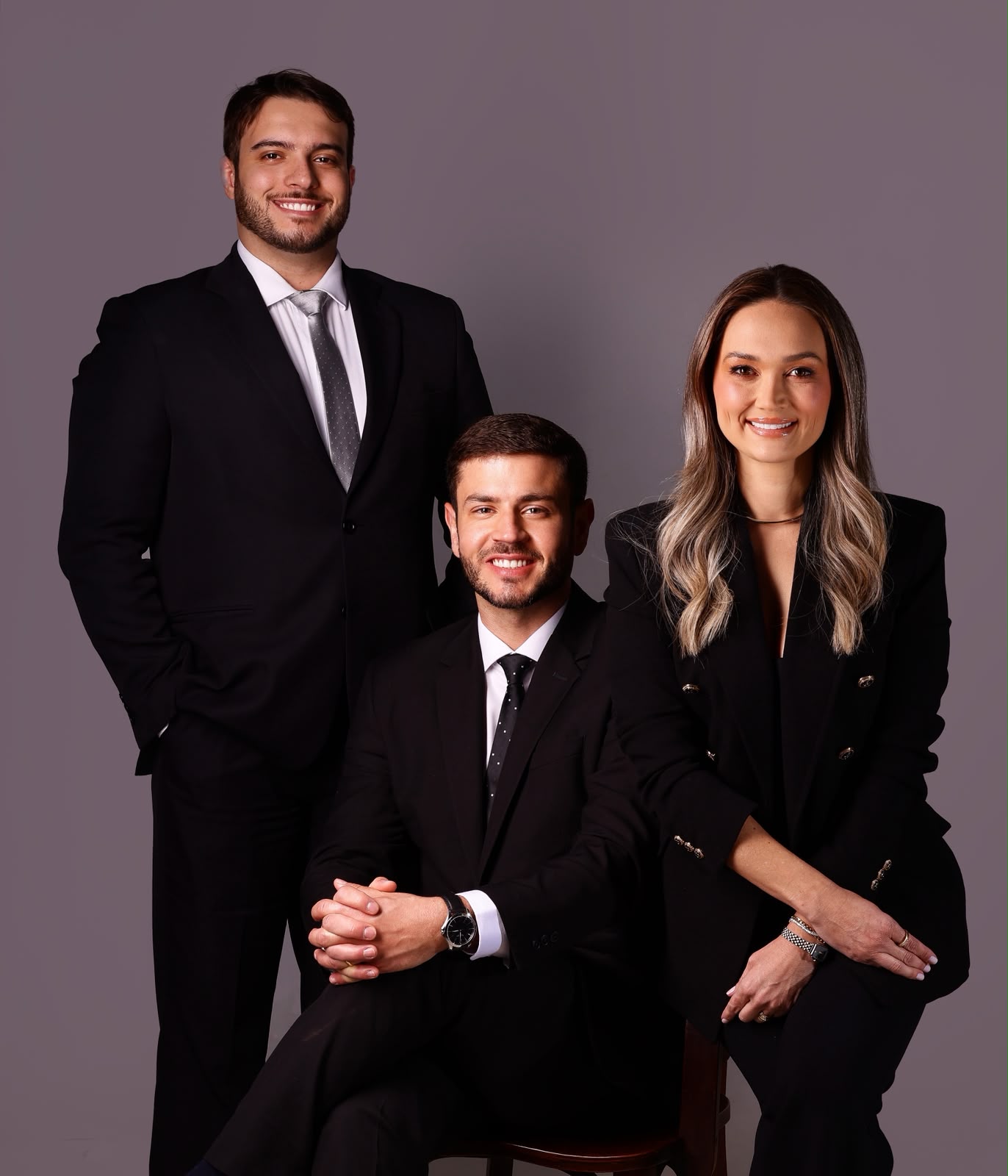Dr. Alfredo Driessen Nunes, Dr. Gabriel de Oliveira Antunes e Dra. Ana Maria Pavão Silva